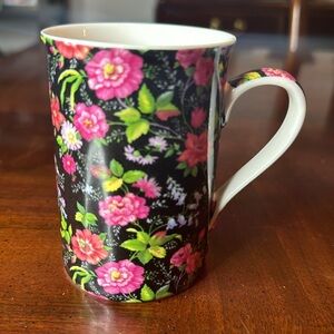 Charlotte Chintz Black with Pink Flowers Abbott New Bone China Mug